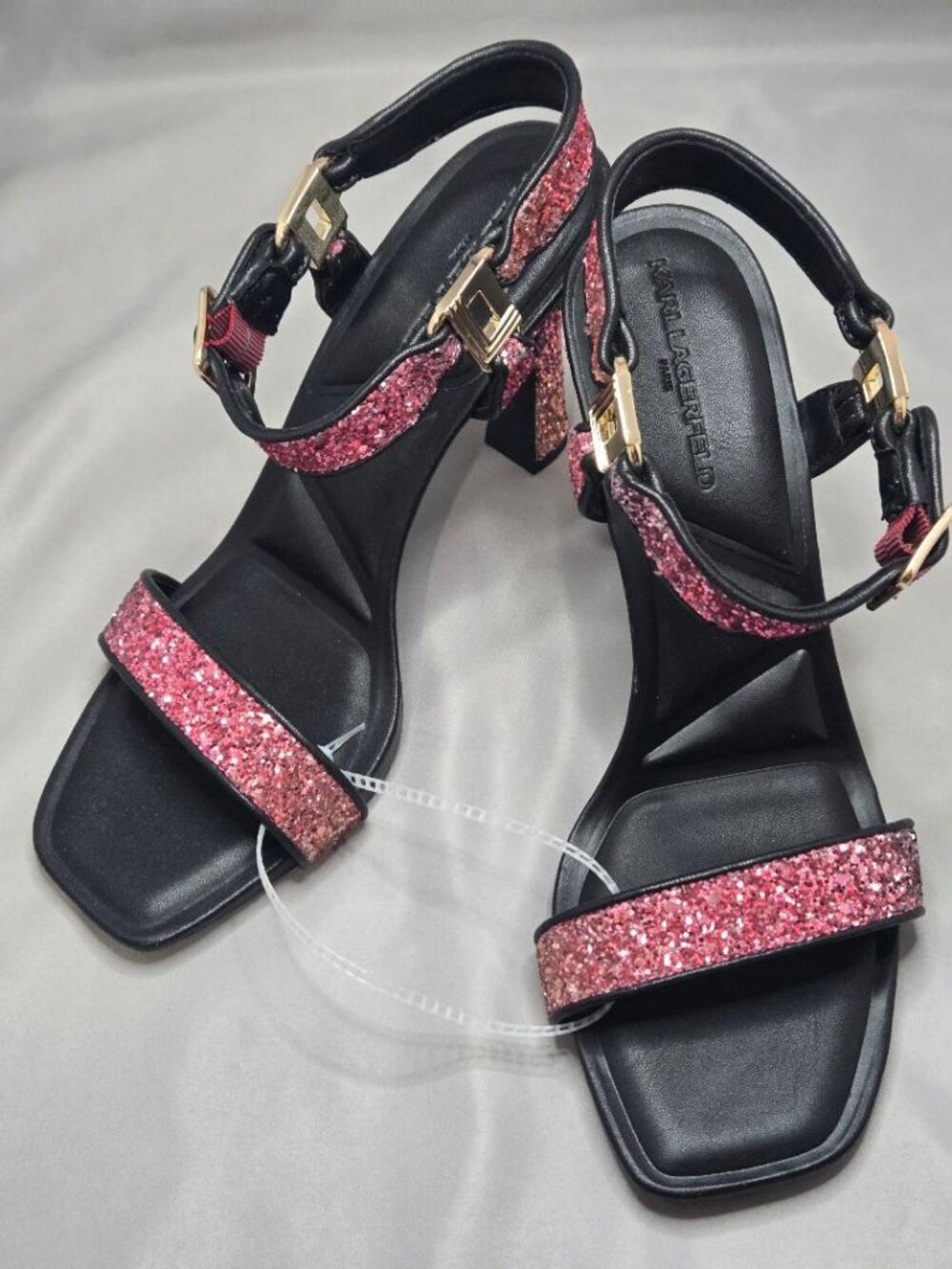 Dorcie Ombre Glitter Buckle Hardware Ankle Strap High Heel Sandals. Size 9